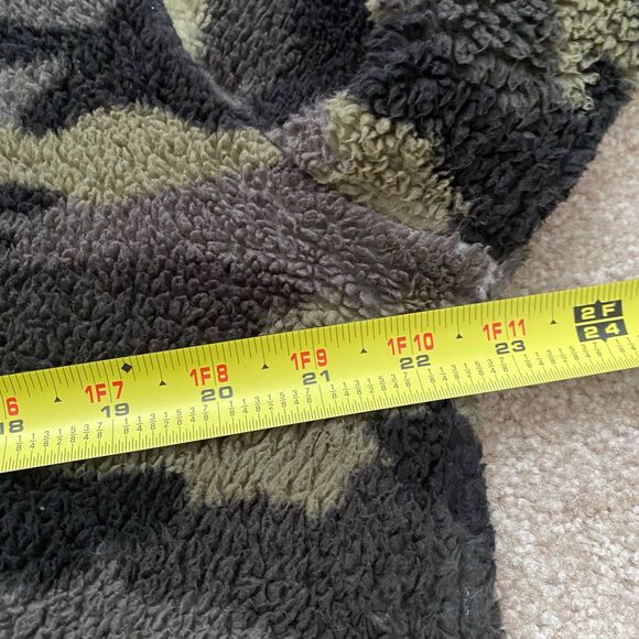 Camo Sherpa Fleece Hoodie Quarter Zip Sweatshirt XL No Boundaries - Picture 6 of 8